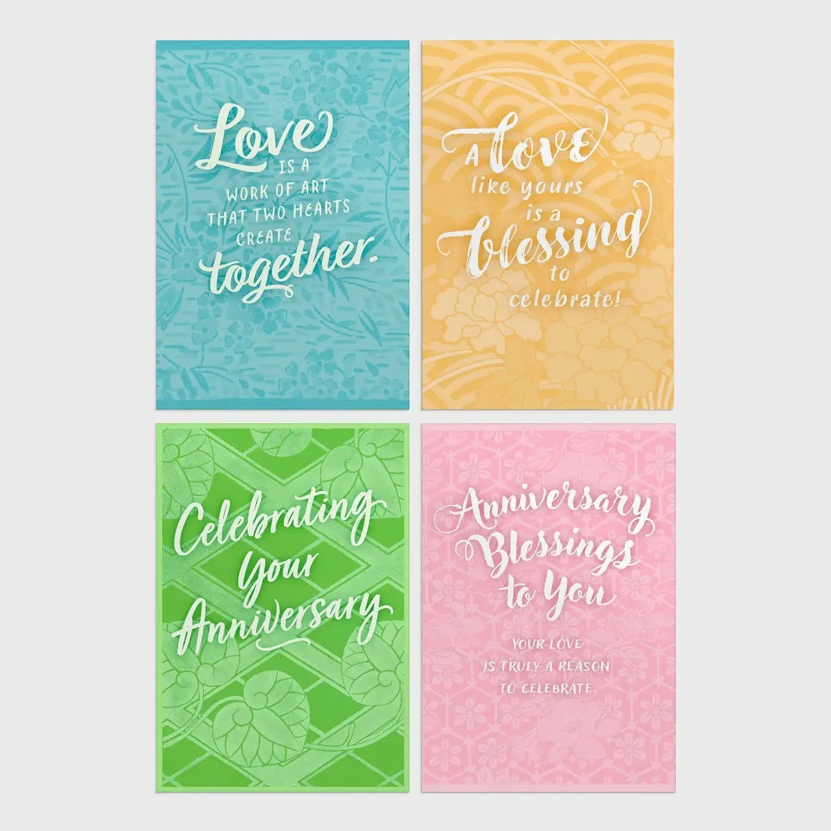 Anniversary - Colourful Designs - 12 Boxed Cards and Envelopes, KJV