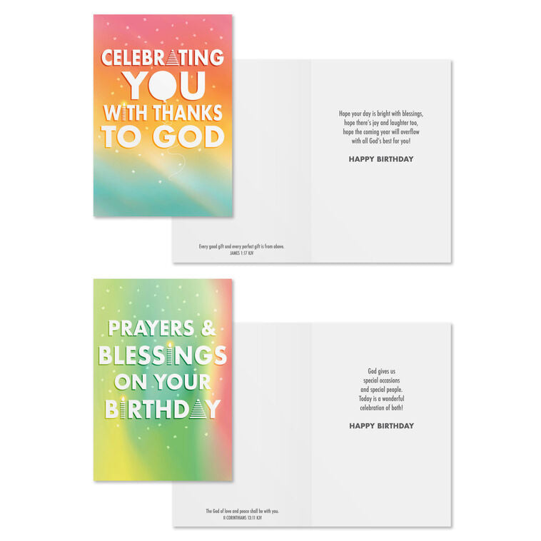 Celebrating You Assorted Religious Birthday Cards, Box of 12 - The Christian Gift Company