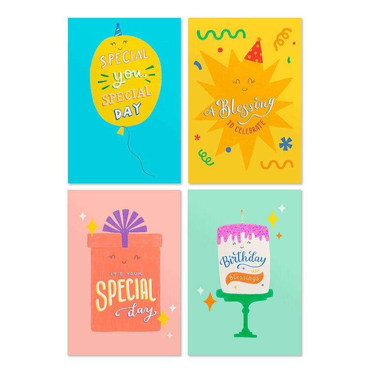 Bold and Bright Blessings Assorted Religious Birthday Cards, Box of 12 - The Christian Gift Company