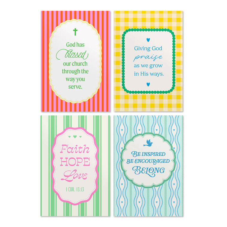 Faith Hope Love Assorted Religious Church Occasions Cards, Box of 12 - The Christian Gift Company