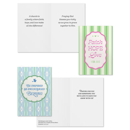 Faith Hope Love Assorted Religious Church Occasions Cards, Box of 12 - The Christian Gift Company