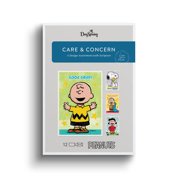 Peanuts® Assorted Religious Care and Concern Cards, Box of 12 - The Christian Gift Company