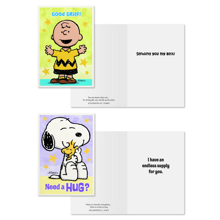 Peanuts® Assorted Religious Care and Concern Cards, Box of 12 - The Christian Gift Company