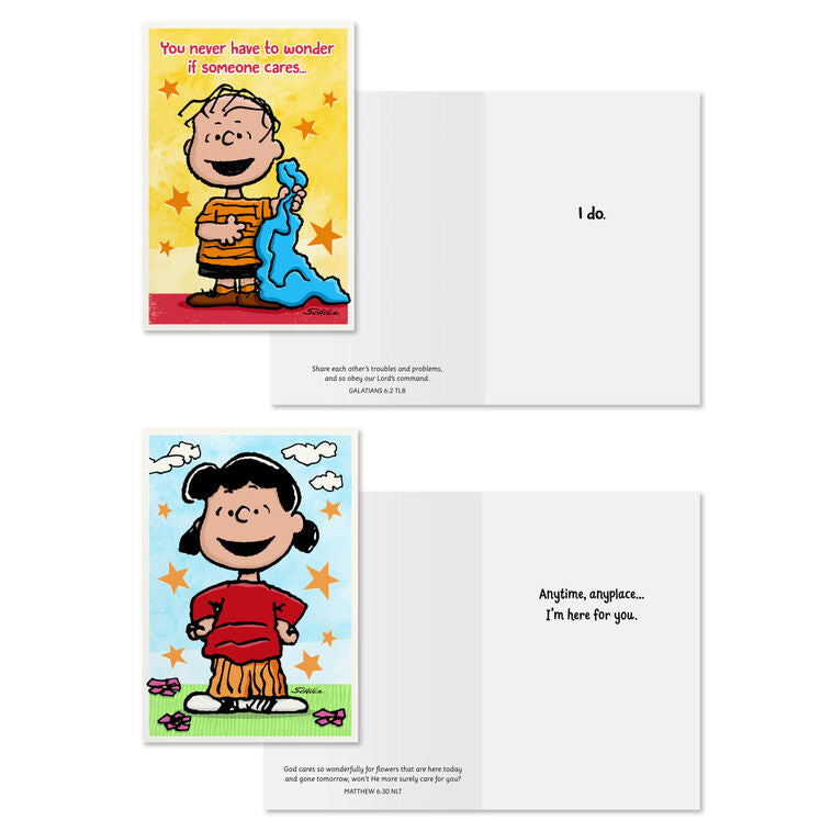 Peanuts® Assorted Religious Care and Concern Cards, Box of 12 - The Christian Gift Company