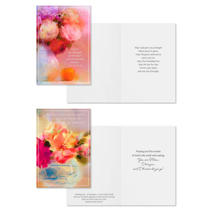 Watercolour Floral Assorted Religious Encouragement Cards, Box of 12 - The Christian Gift Company