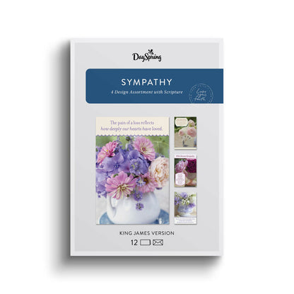 Fresh Floral Assorted Religious Sympathy Cards, Box of 12 - The Christian Gift Company