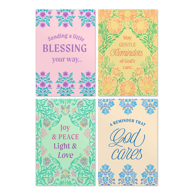 Bright Patterns Assorted Religious Encouragement Cards, Box of 12 - The Christian Gift Company
