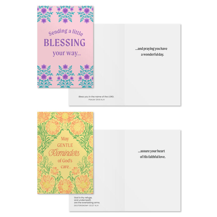 Bright Patterns Assorted Religious Encouragement Cards, Box of 12 - The Christian Gift Company