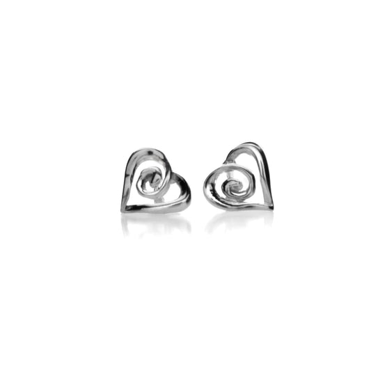 Heart With Spiral Centre Stud Earrings - The Christian Gift Company