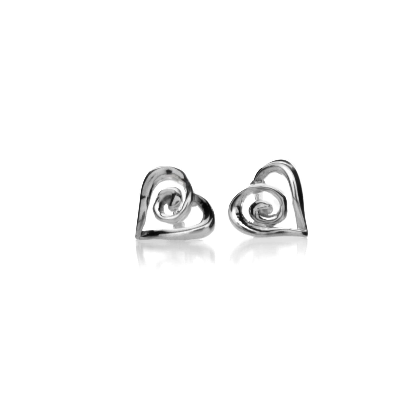 Heart With Spiral Centre Stud Earrings - The Christian Gift Company