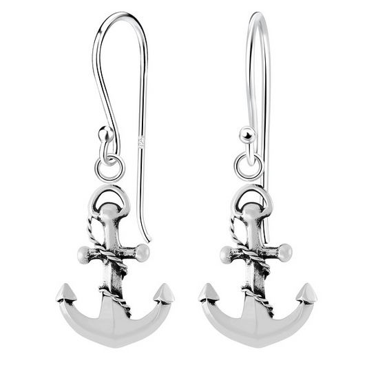 Sterling Silver Anchor Earrings - The Christian Gift Company