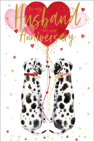 Husband Anniversary Card - Dalmatians - The Christian Gift Company