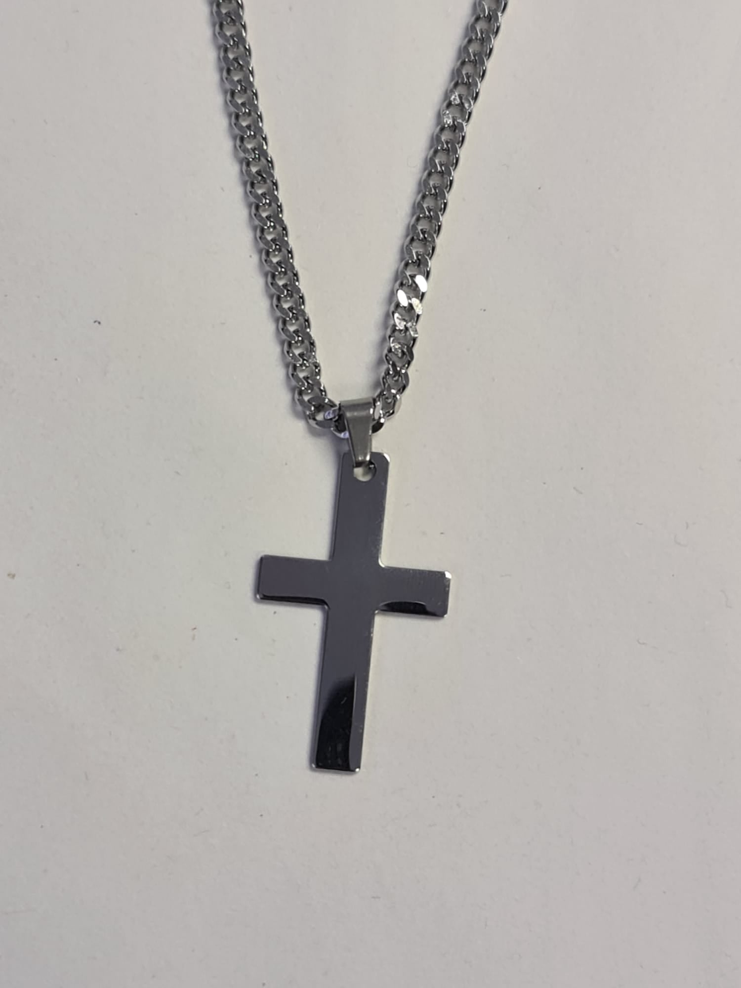 Large Plain Stainless Steel cross (18") - The Christian Gift Company