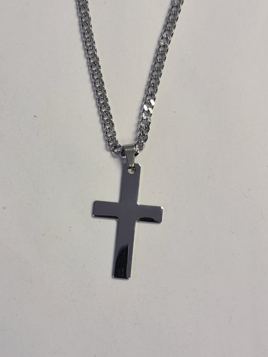 Large Plain Stainless Steel cross (18") - The Christian Gift Company