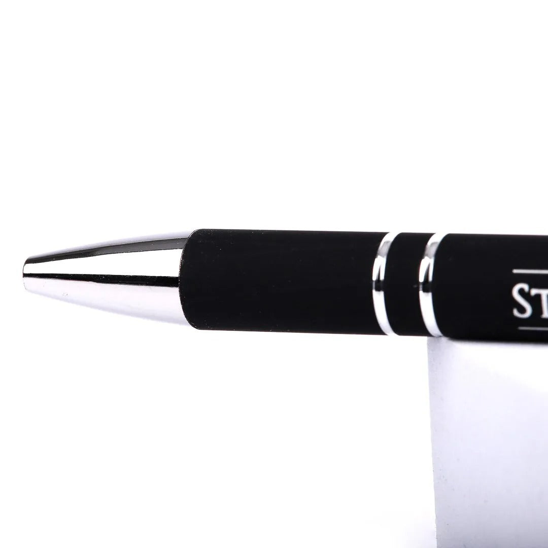 Engraved Gift Pen Black - Strong and Courageous - The Christian Gift Company