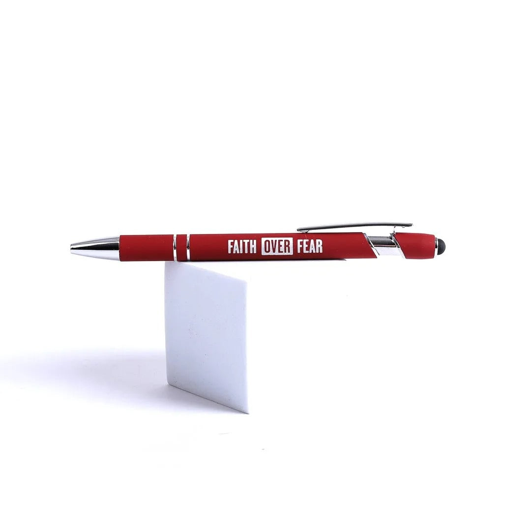 Engraved Gift Pen Dark Red - Faith over Fear - The Christian Gift Company