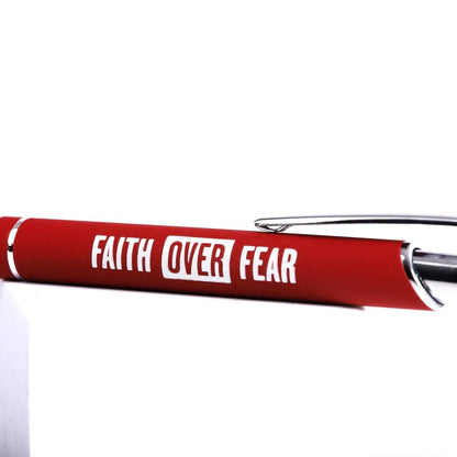 Engraved Gift Pen Dark Red - Faith over Fear - The Christian Gift Company