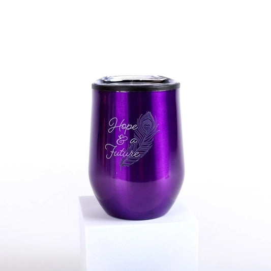 Stainless Steel Mug Tumbler in Purple - Hope and a Future - The Christian Gift Company