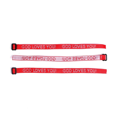 Woven Bracelet Red - God Loves You - The Christian Gift Company