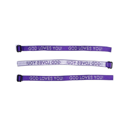 Woven Bracelet Purple - God Loves You - The Christian Gift Company