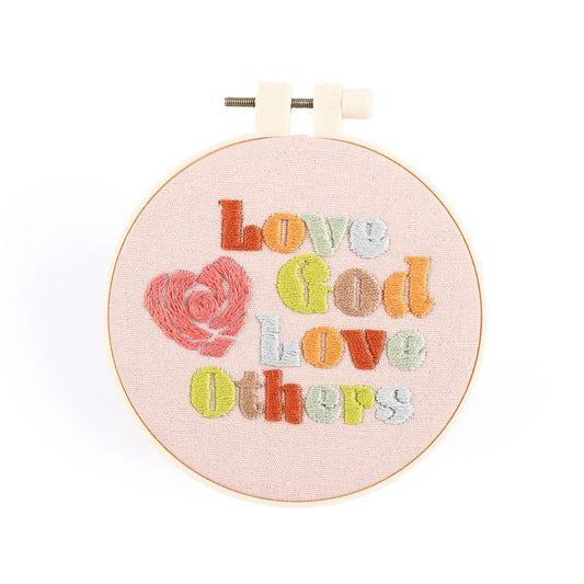 Small Embroidery Kit - Love God Love Others - The Christian Gift Company