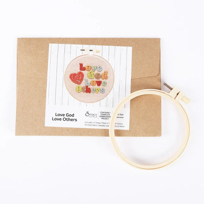 Small Embroidery Kit - Love God Love Others - The Christian Gift Company