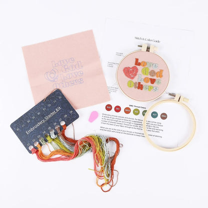 Small Embroidery Kit - Love God Love Others - The Christian Gift Company