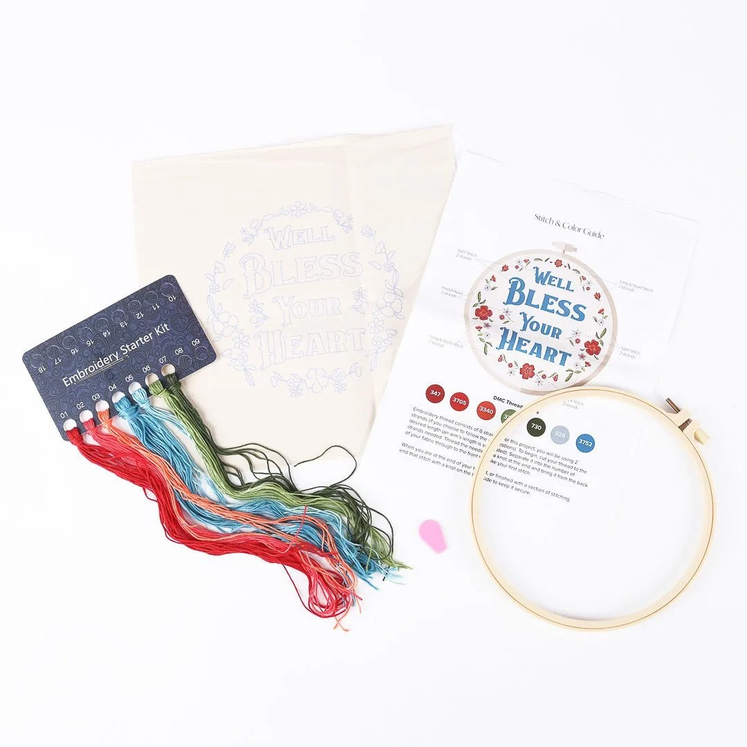 Embroidery Kit - Bless Your Heart - The Christian Gift Company