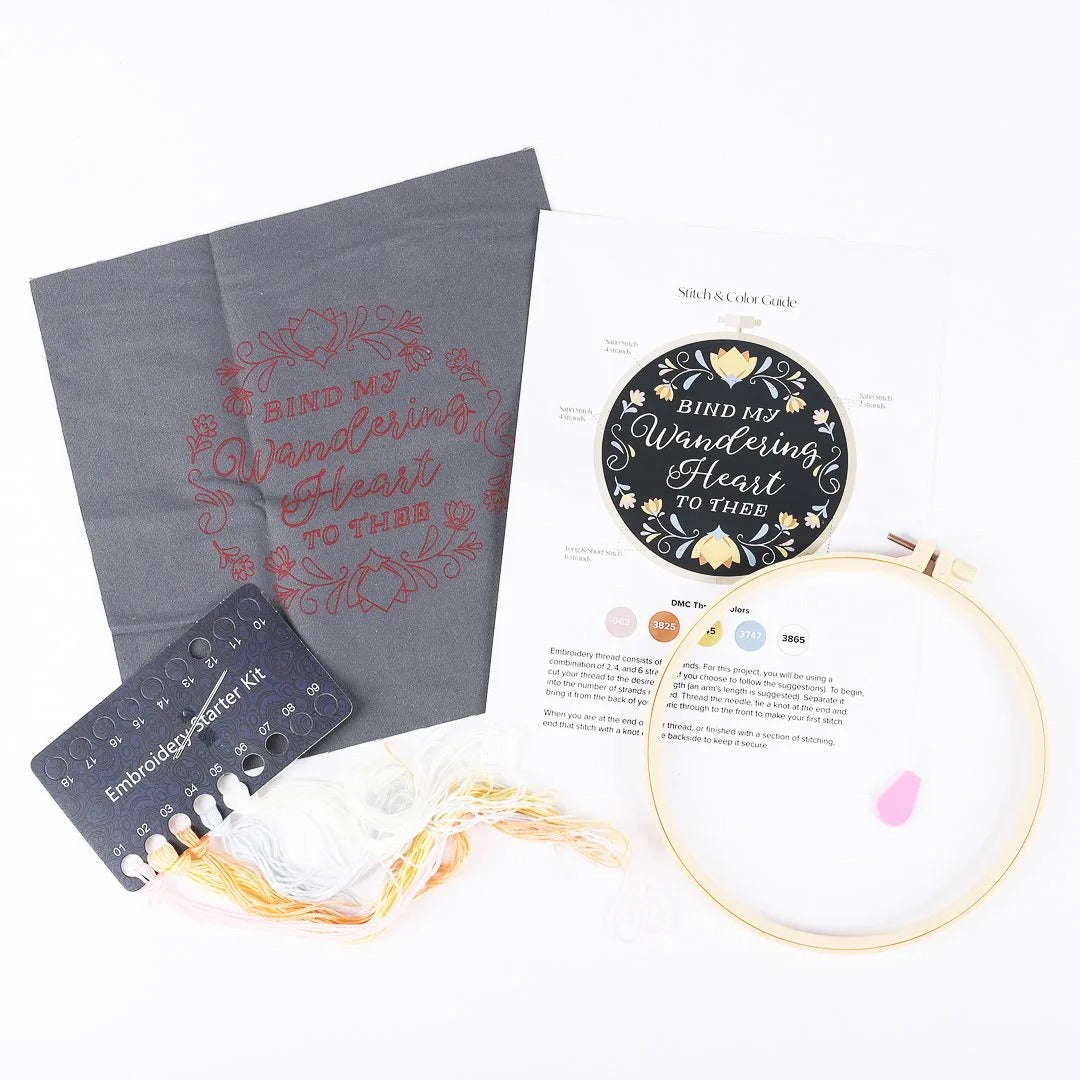 Embroidery Kit - Bind My Wandering Heart To Thee - The Christian Gift Company