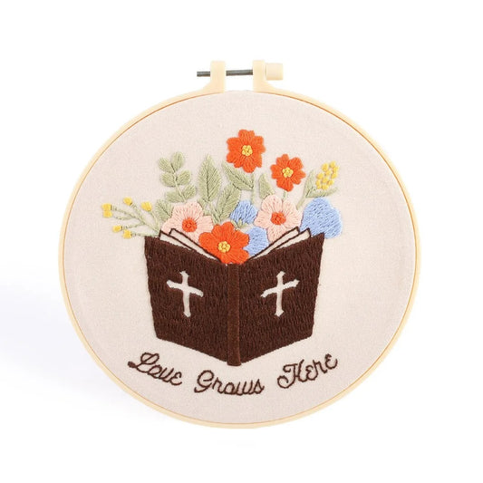Embroidery Kit - Love Grows Here - The Christian Gift Company