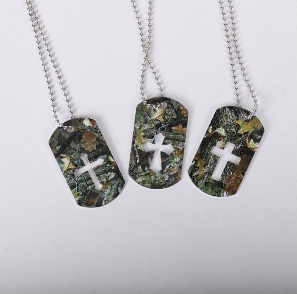 Dog Tag Necklace: Camouflage - pack of 12 - The Christian Gift Company