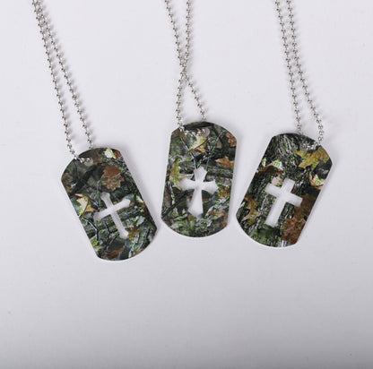 Dog Tag Necklace: Camouflage - pack of 12 - The Christian Gift Company