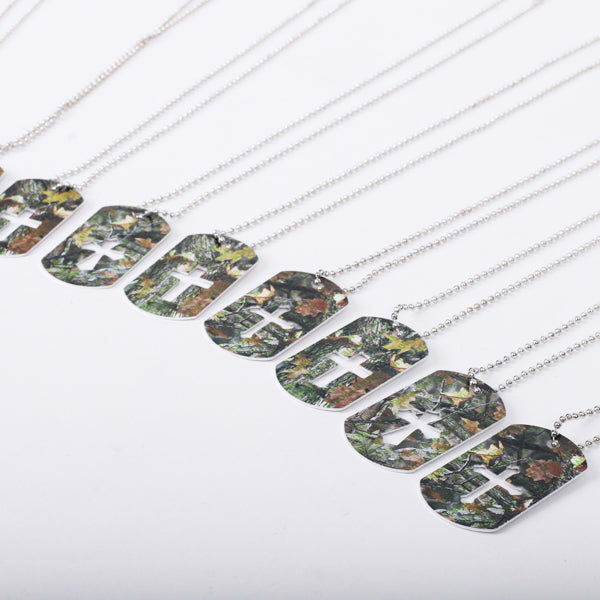 Dog Tag Necklace: Camouflage - pack of 12 - The Christian Gift Company