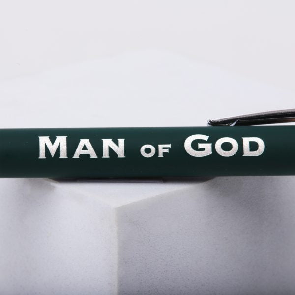 Engraved Gift Pen Green - Man Of God - The Christian Gift Company