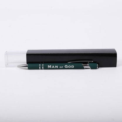 Engraved Gift Pen Green - Man Of God - The Christian Gift Company