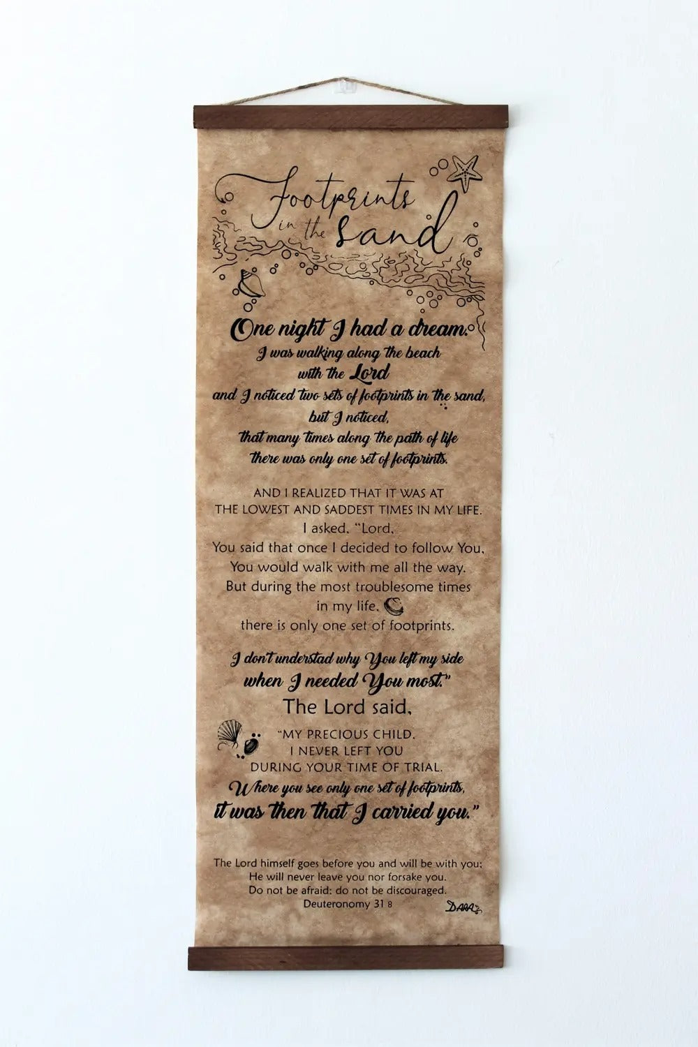 Wall Hanging Scroll - Footprints - The Christian Gift Company