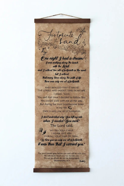 Wall Hanging Scroll - Footprints - The Christian Gift Company