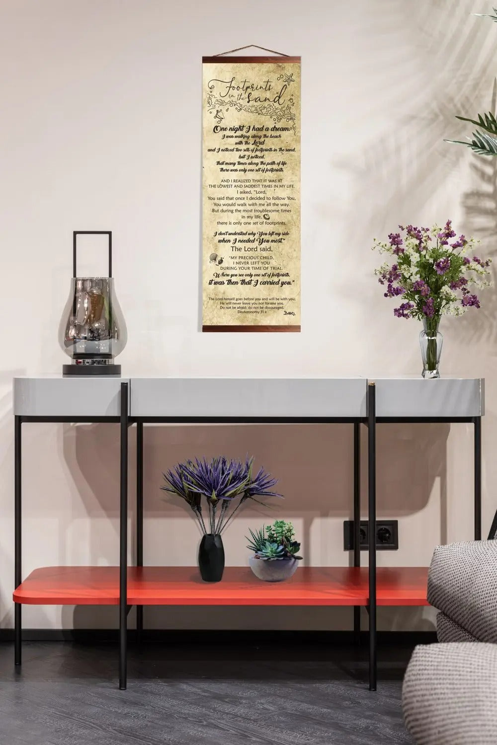 Wall Hanging Scroll - Footprints - The Christian Gift Company