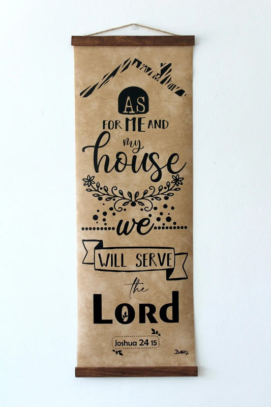 Wall Hanging Scroll - As For Me And My House - The Christian Gift Company