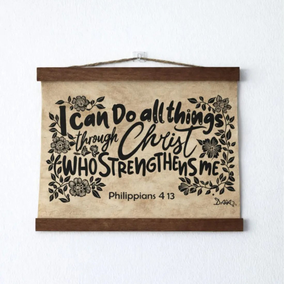 Wall Hanging Small Scroll - I Can Do All Things Through Christ