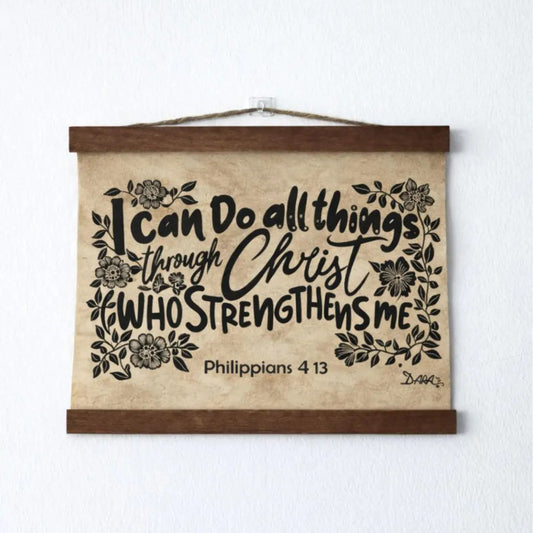 Wall Hanging Small Scroll - I Can Do All Things Through Christ