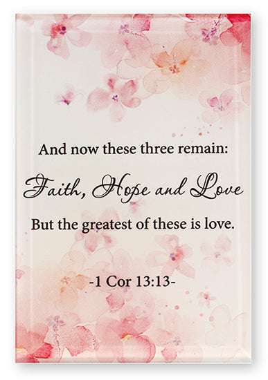 Glass Plaque - Faith, Hope, Love - The Christian Gift Company