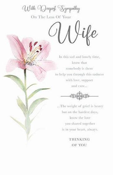Loss of Wife Sympathy Card - Lily - The Christian Gift Company
