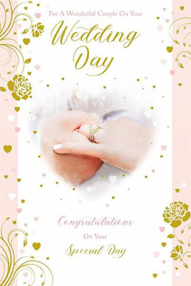 Wedding Day Card - Holding Hands - The Christian Gift Company