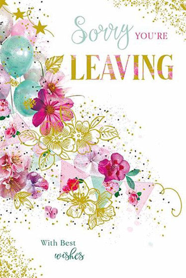 Sorry You're Leaving Card - Bunting/Flowers - The Christian Gift Company