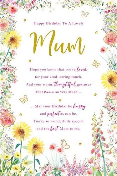 Mum Birthday Card - Floral Border - The Christian Gift Company