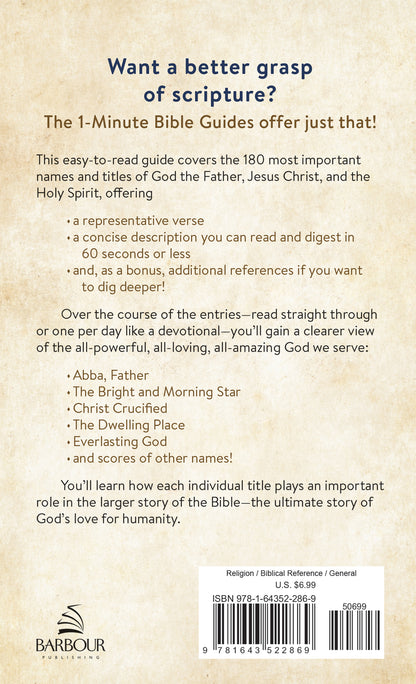 1-Minute Bible Guide: 180 Key Names of God - The Christian Gift Company
