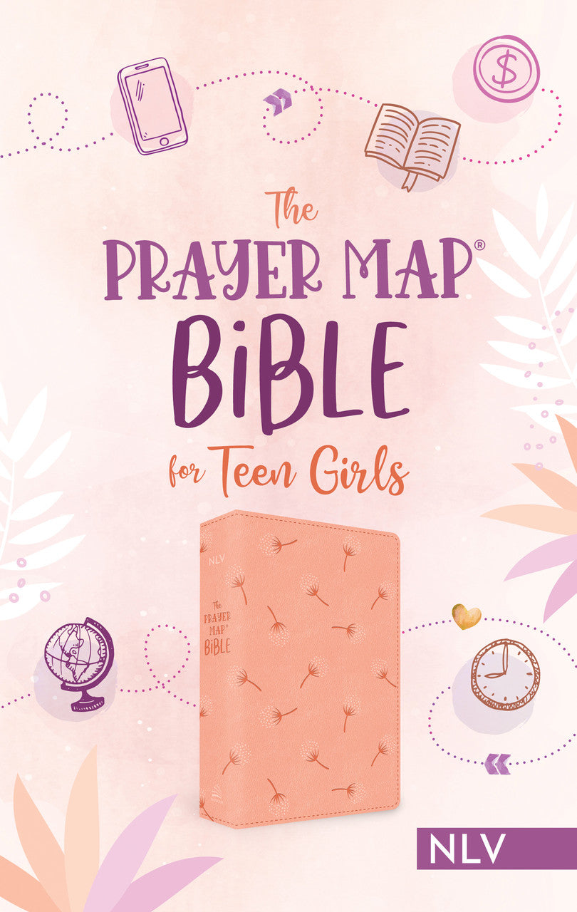 The Prayer Map Bible for Teen Girls NLV [Coral Dandelions] - The Christian Gift Company