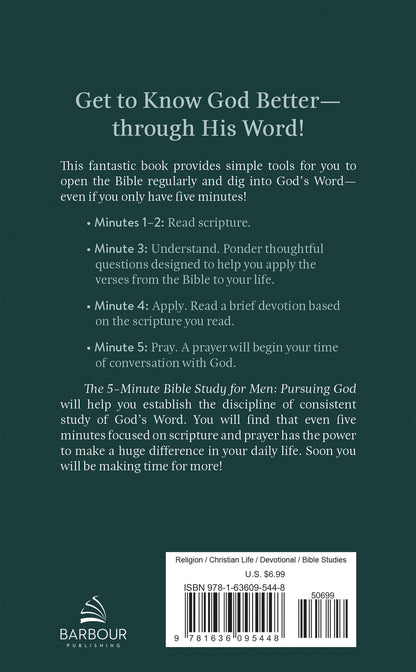 The 5-Minute Bible Study for Men: Pursuing God - The Christian Gift Company