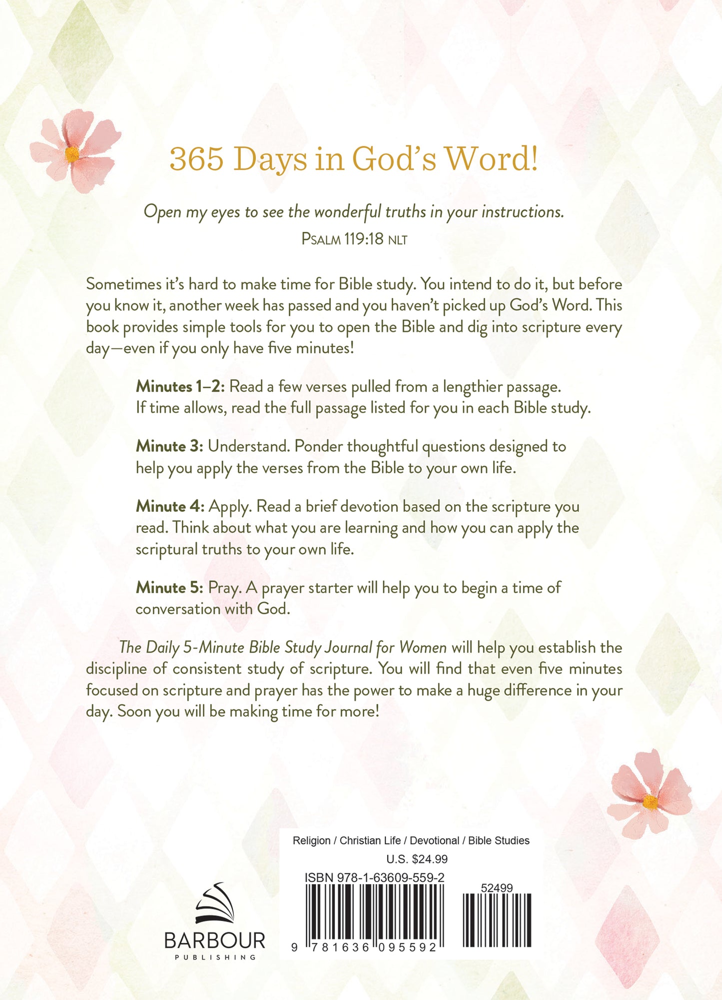 The Daily 5-Minute Bible Study Journal for Women - The Christian Gift Company